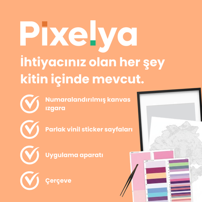Numaralı Pixel Sticker Yapıştırma Seti