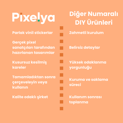 Numaralı Pixel Sticker Yapıştırma Seti