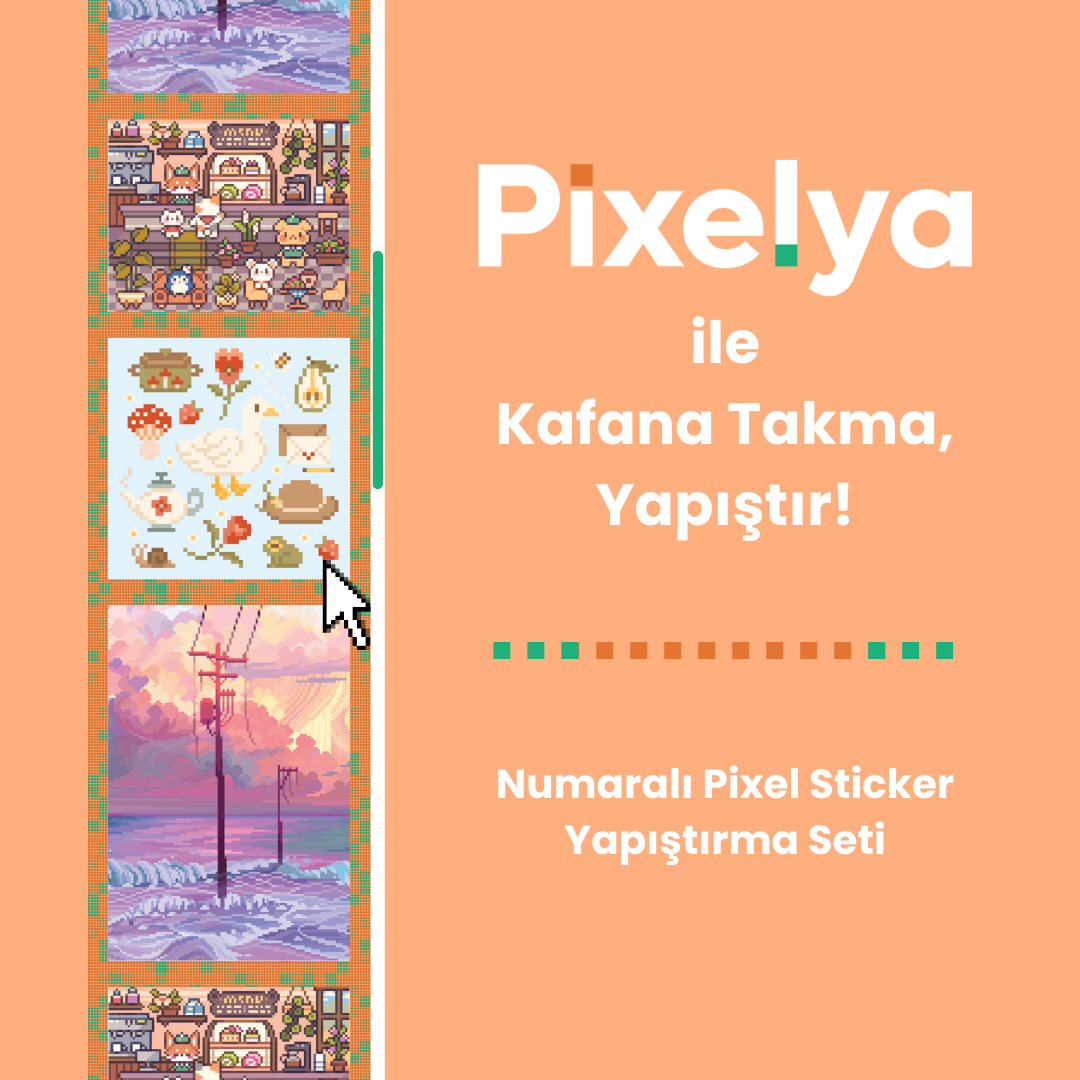 Numaralı Pixel Sticker Yapıştırma Seti