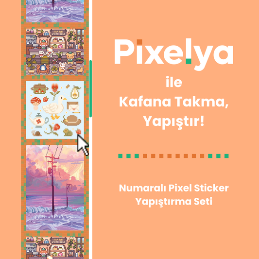 Numaralı Pixel Sticker Yapıştırma Seti